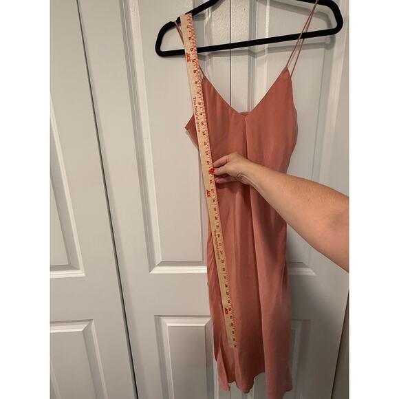 NEW! Anine Bing XS Silky Bay Slip Dress Midi Sexy 90's Style Rose Pink VNeck 0 2 - Picture 11 of 16